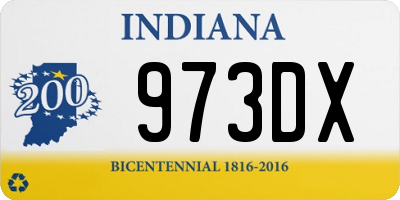 IN license plate 973DX
