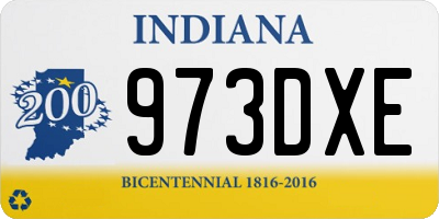 IN license plate 973DXE