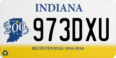 IN license plate 973DXU