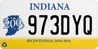 IN license plate 973DYQ