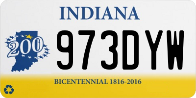 IN license plate 973DYW