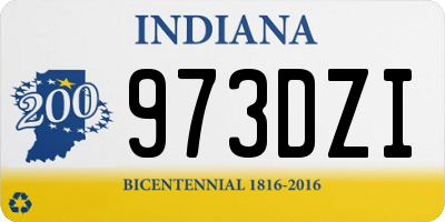IN license plate 973DZI