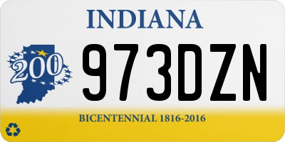 IN license plate 973DZN