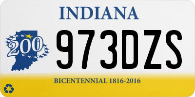 IN license plate 973DZS