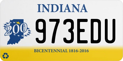 IN license plate 973EDU