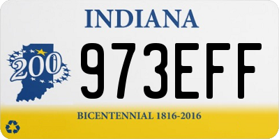 IN license plate 973EFF