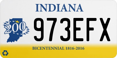 IN license plate 973EFX