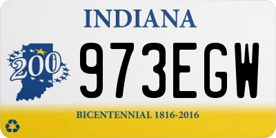 IN license plate 973EGW