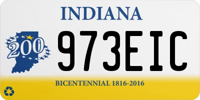 IN license plate 973EIC