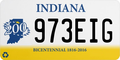 IN license plate 973EIG