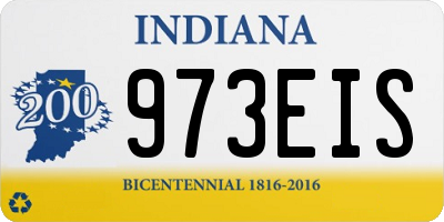 IN license plate 973EIS
