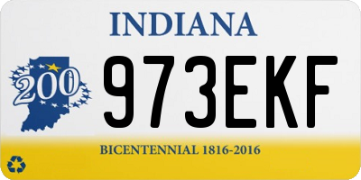 IN license plate 973EKF