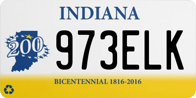 IN license plate 973ELK