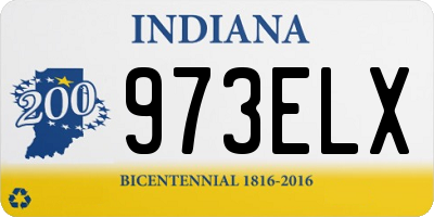 IN license plate 973ELX