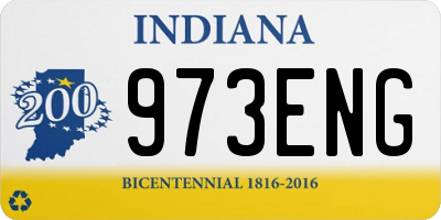 IN license plate 973ENG