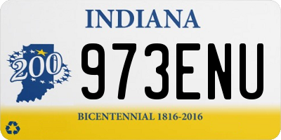 IN license plate 973ENU