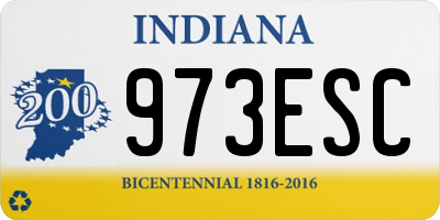 IN license plate 973ESC
