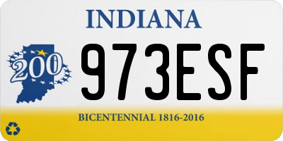 IN license plate 973ESF