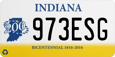 IN license plate 973ESG