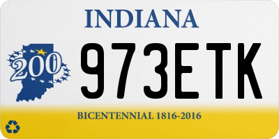IN license plate 973ETK