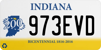IN license plate 973EVD
