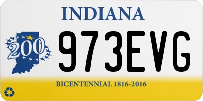 IN license plate 973EVG