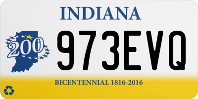 IN license plate 973EVQ