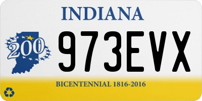 IN license plate 973EVX