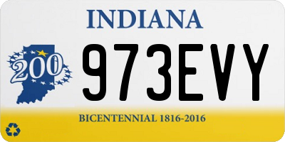 IN license plate 973EVY