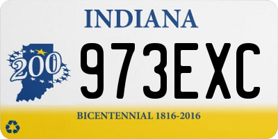 IN license plate 973EXC