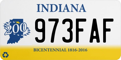 IN license plate 973FAF