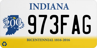 IN license plate 973FAG