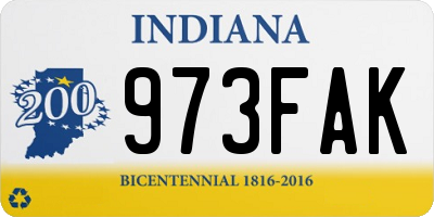 IN license plate 973FAK