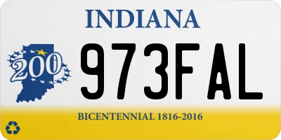 IN license plate 973FAL