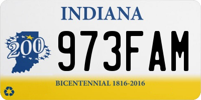IN license plate 973FAM