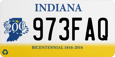 IN license plate 973FAQ