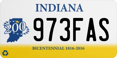 IN license plate 973FAS