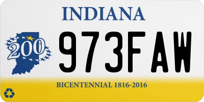 IN license plate 973FAW