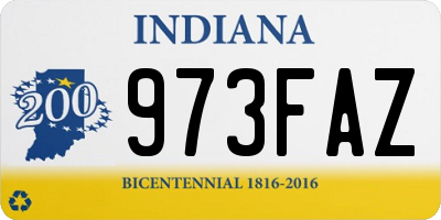 IN license plate 973FAZ