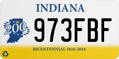 IN license plate 973FBF