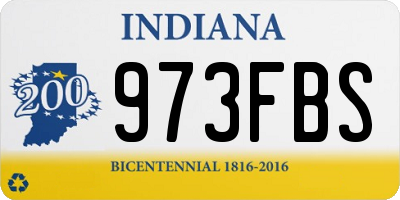 IN license plate 973FBS