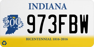 IN license plate 973FBW