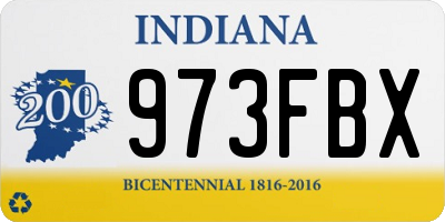 IN license plate 973FBX