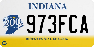 IN license plate 973FCA