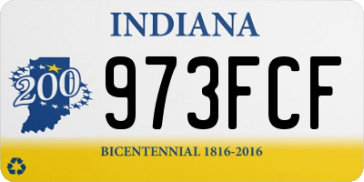 IN license plate 973FCF