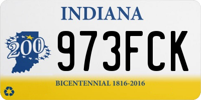 IN license plate 973FCK