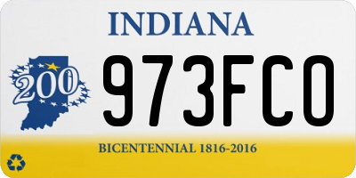 IN license plate 973FCO