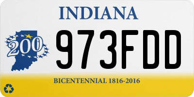 IN license plate 973FDD