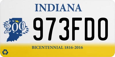 IN license plate 973FDO