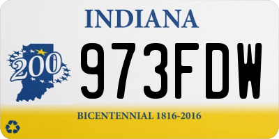 IN license plate 973FDW
